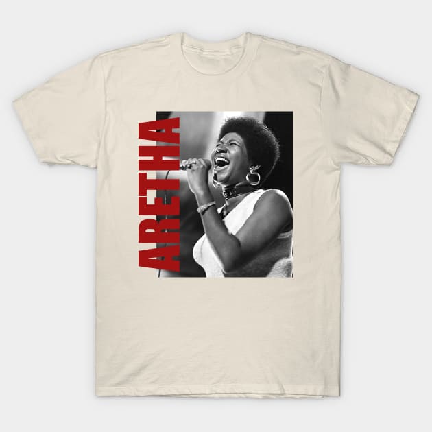 Aretha Franklin - Retro Aesthetic Fan Art T-Shirt by JULIAN AKBAR PROJECT